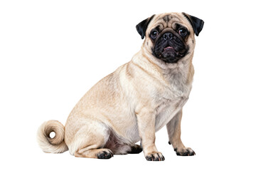 Obraz premium Portrait of a Fawn Pug Dog Sitting