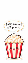 Popcorn Cartoon with Quote