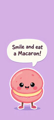 Macaron Cartoon with Quote