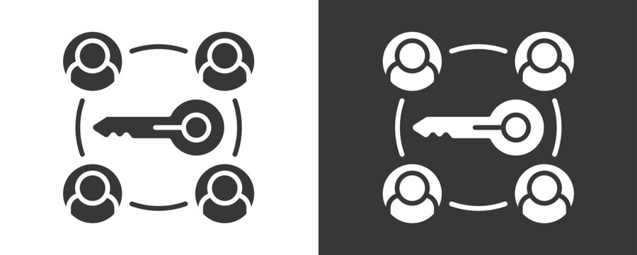 Public Key Icon Set Vector Collection Isolated In Black And White
