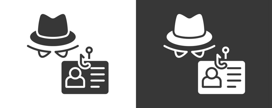 Identity Theft Icon Set Vector Collection Isolated In Black And White