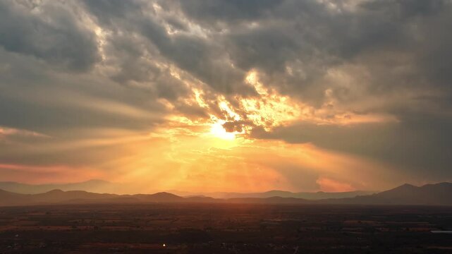 Sunset timelapse over mountains of Cuernavaca, Mexico