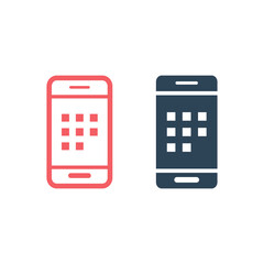 Smartphone icons set vector illustration template.