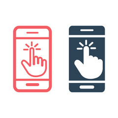 Smartphone icons set vector illustration template.