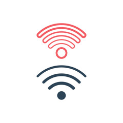 Signal icons set flat vector template.