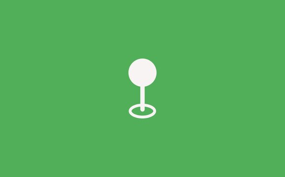 White Golf Ball and Tee on Green Background Sports Symbol Golfing Equipment Marker golf tee sports equipment.