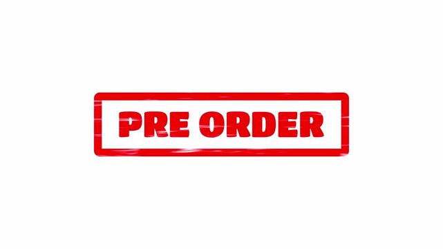 pre order red stamp text animation promotional sale label marketing announcement motion graphic 4k