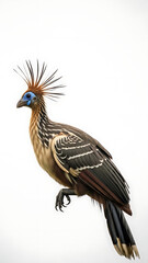 Obraz premium Unique Hoatzin Bird with Distinctive Crest and Plumage Captured in Studio Portrait
