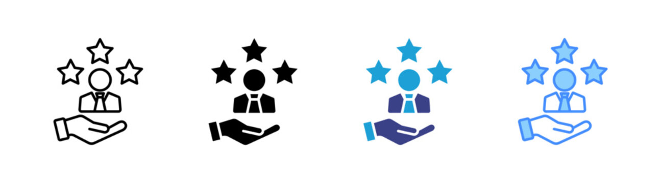 Talent Management icon set multiple style collection