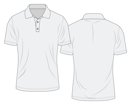 White Polo Shirt Front and Back View Template