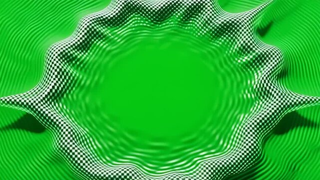 Abstract White Starburst Pulsating and Radiating on Green Screen