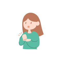 Obraz premium 納得する女性のベクターイラスト