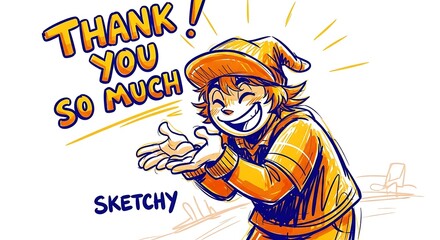 Funny Cartoon Character Saying Thank You So Much