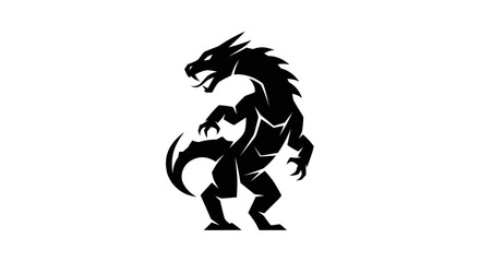 Fototapeta premium Black dragon silhouette design