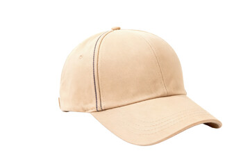 Fototapeta premium Beige Cotton Baseball Cap with Stitched Details