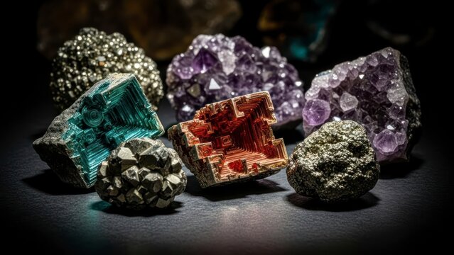 Colorful mineral specimens