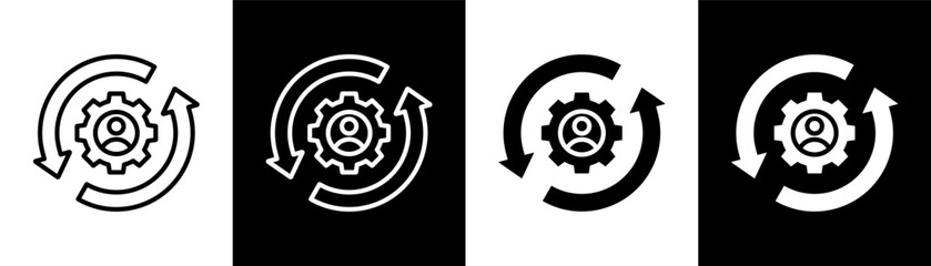 change management white icon set design