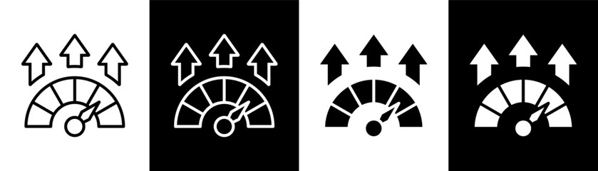 key performance indicator white icon set design