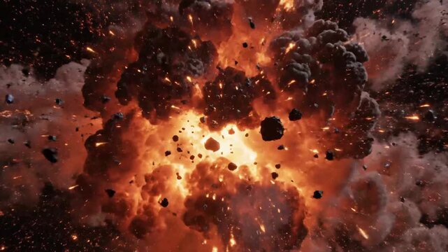 fiery explosion in space, cosmic blast, bright energy, supernova