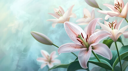 Beautiful lilies on the background © Fang