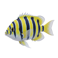 A vibrant and colorful tropical fish swimming in a coral reef environment