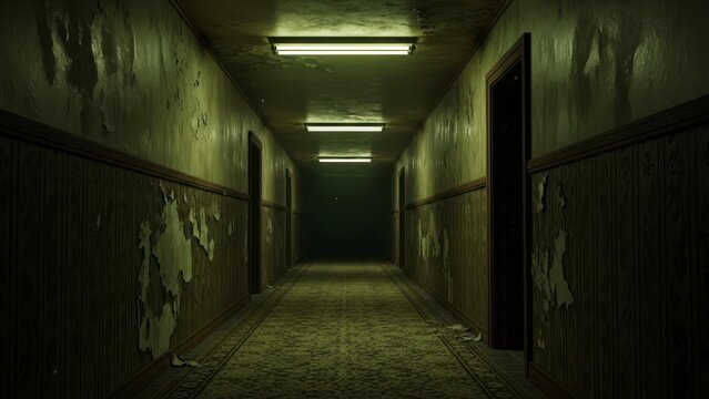 Dark corridor perspective