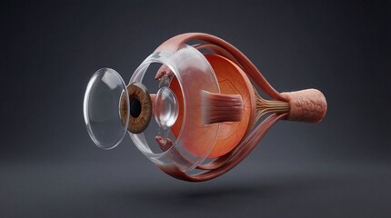 Detailed Realistic Human Eye Anatomy Structure Model Medical Illustration