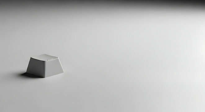 Minimalist keyboard keycap on a white background, adobepremiumvideo concept