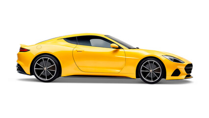 Fototapeta premium Yellow sports car on transparent background