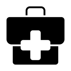 Obraz premium Emergency Kit Icon - Solid Black
