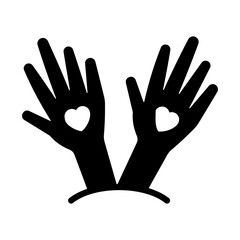 Obraz premium Volunteer Response Icon - Solid Black