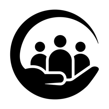 Community Support Icon - Solid Black