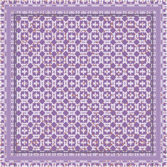 Obraz premium Moroccan inspired geometric tile pattern with purple colors for elegant scarf or textile background design