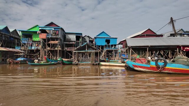 Cruising past the floating village of Kampong Phluk near Siem Reap in Cambodia.