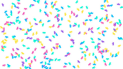 Colorful Unicorn Confetti Scatter on White Background