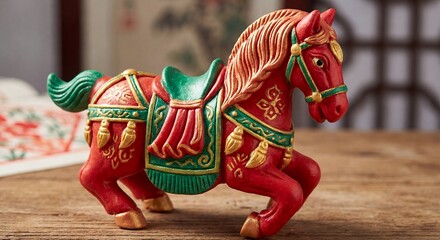 Red decorative horse figurine symbolizing Chinese New Year celebrations