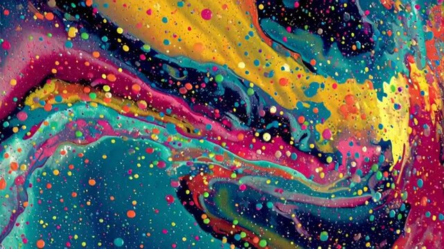 Vibrant Abstract Artistic Background with Swirling Colors.