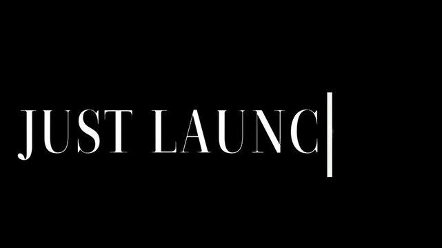 A newly launched business logo on a sleek black background with white text