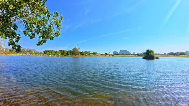 Transparent calm lake water at Tasik Melati Perlis Malaysia