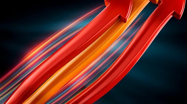 Bright arrow growth quantum computing concept dynamic motion trail speed growth progress arrow success innovation competition abstract arrow speed