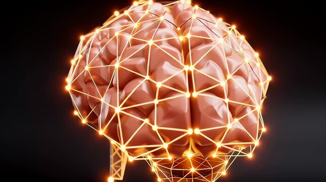 Brain neural network quantum computing concept artificial intelligence innovation technology digital connection futuristic neural network brain