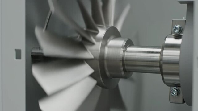 Precision Machining of a Turbine Impeller in a Manufacturing Facility.
