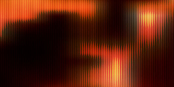 Abstract Lava Fluid Waves Glass Effect Background. Orange and Brown Curved Lines with Vertical Stripes. Dynamic fire and amber texture with a liquid metal ripple effect. Modern wallpaper background
