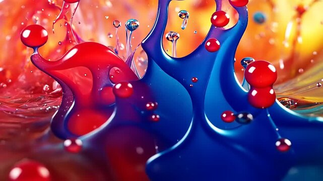 Vibrant splashes of paint creating dynamic color patterns