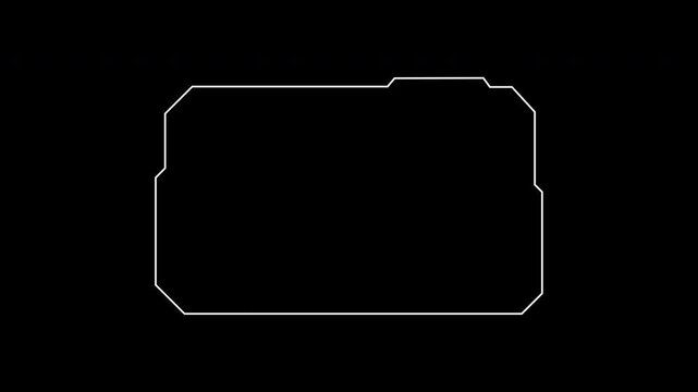 HUD square icon with a white outline on black. Suitable for digital organization, filing systems, software applications, and web design projects.