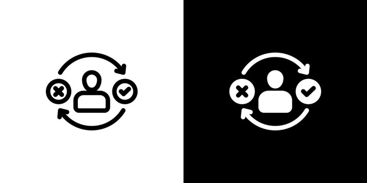 Customer Behavior icon concept with flat Black White Background. Vector illustration.