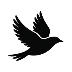Obraz premium Vector illustration of a bird in flight, viewed from the side, showcasing its silhouette against a plain background.