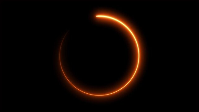 Orange glowing neon light ring loader loop