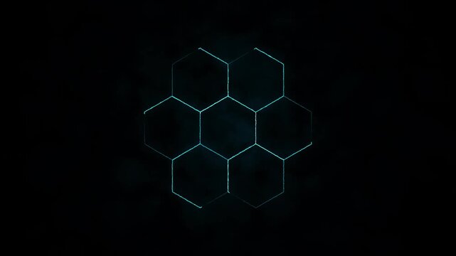 Futuristic hexagon neon digital pattern