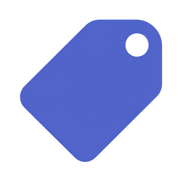 Blue price tag with a hole blue tag label marker discount isolated on a transparent background